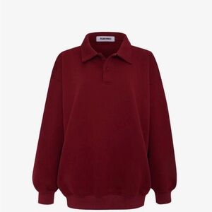 NWOT Rumored airport sweatshirt Polo Sweatshirt size S/M color Merlot
